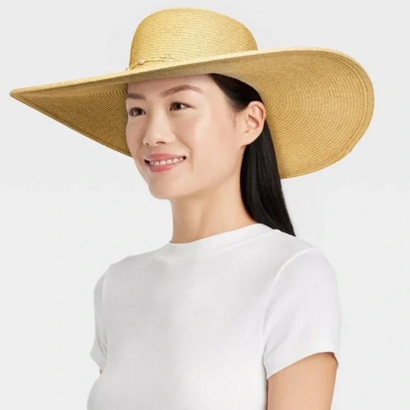 ⭐️NEW Straw Embellished Floppy Hat Aimee Rollable Straw Floppy Hat | Packab | Chin Strap | Eric  main image 3
